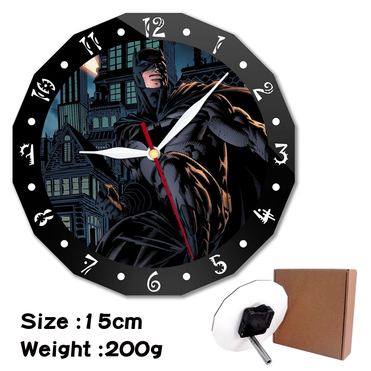 Batman Anime double acrylic wall clock alarm clock 15cm 200g 