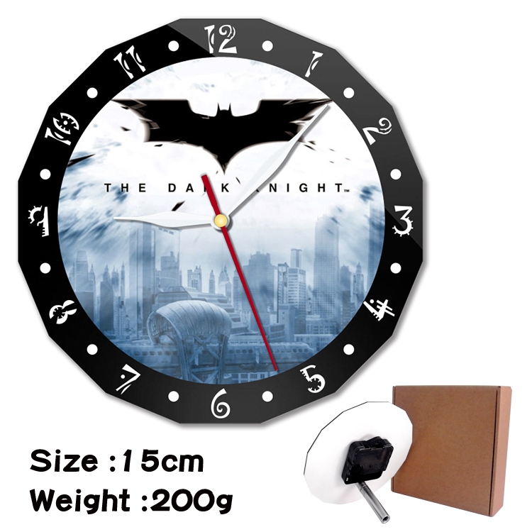 Batman Anime double acrylic wall clock alarm clock 15cm 200g 