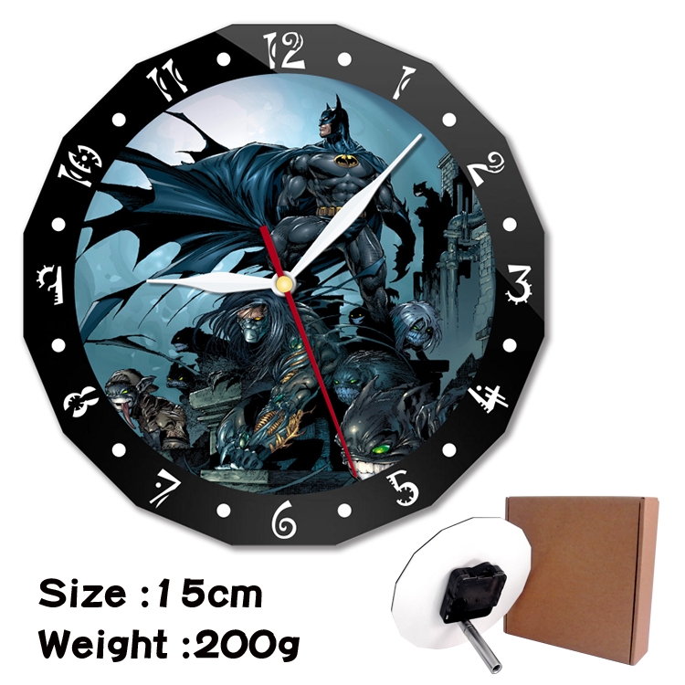 Batman Anime double acrylic wall clock alarm clock 15cm 200g 