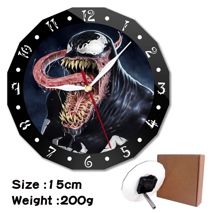 Venom Anime double acrylic wall clock alarm clock 15cm 200g