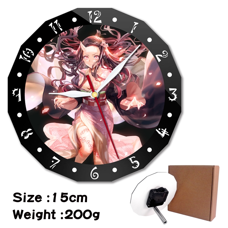 Demon Slayer Kimets Anime double acrylic wall clock alarm clock 15cm 200g