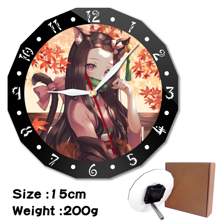 Demon Slayer Kimets Anime double acrylic wall clock alarm clock 15cm 200g