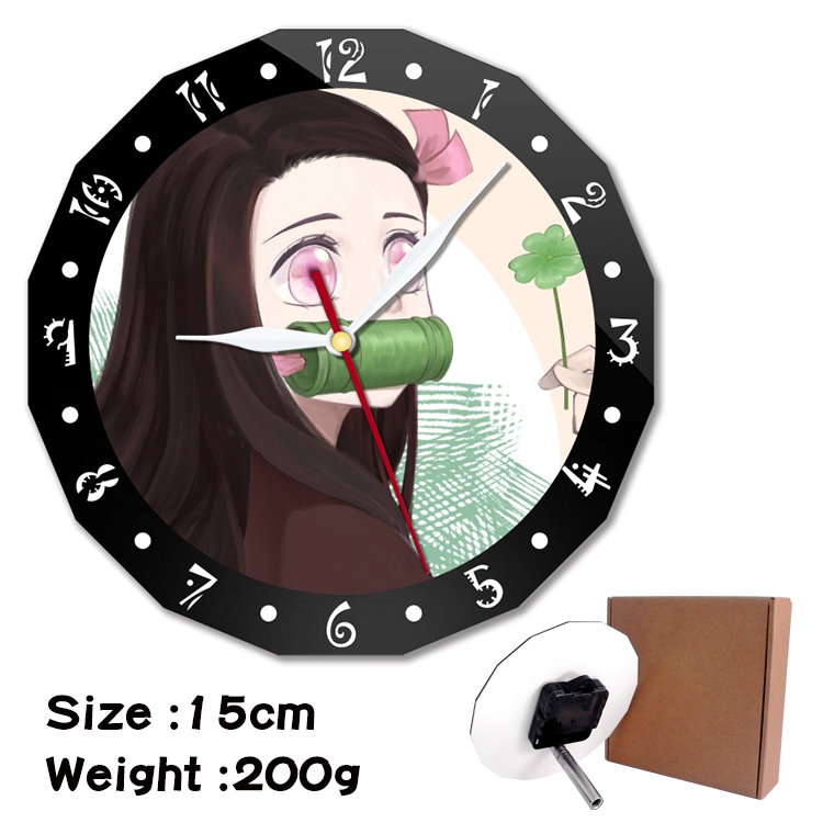 Demon Slayer Kimets Anime double acrylic wall clock alarm clock 15cm 200g