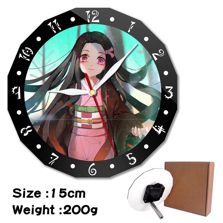 Demon Slayer Kimets Anime double acrylic wall clock alarm clock 15cm 200g