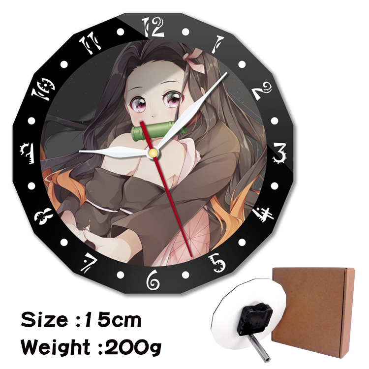 Demon Slayer Kimets Anime double acrylic wall clock alarm clock 15cm 200g