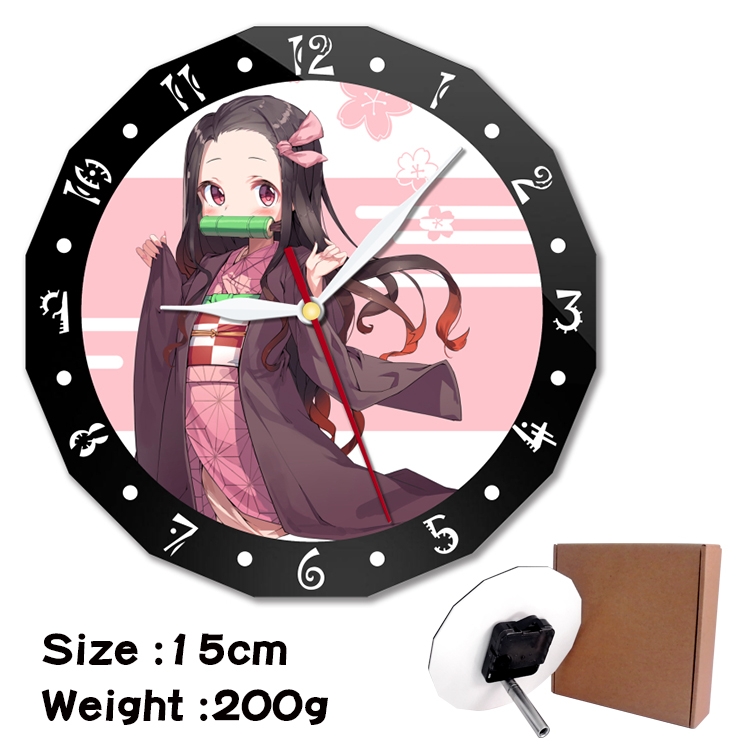 Demon Slayer Kimets Anime double acrylic wall clock alarm clock 15cm 200g