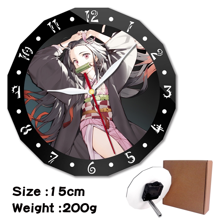 Demon Slayer Kimets Anime double acrylic wall clock alarm clock 15cm 200g