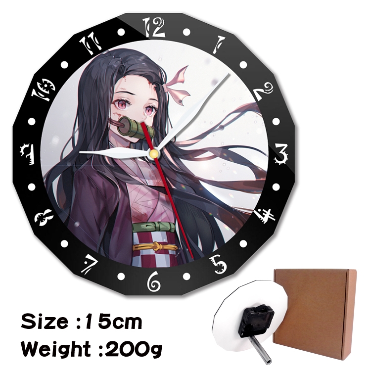 Demon Slayer Kimets Anime double acrylic wall clock alarm clock 15cm 200g