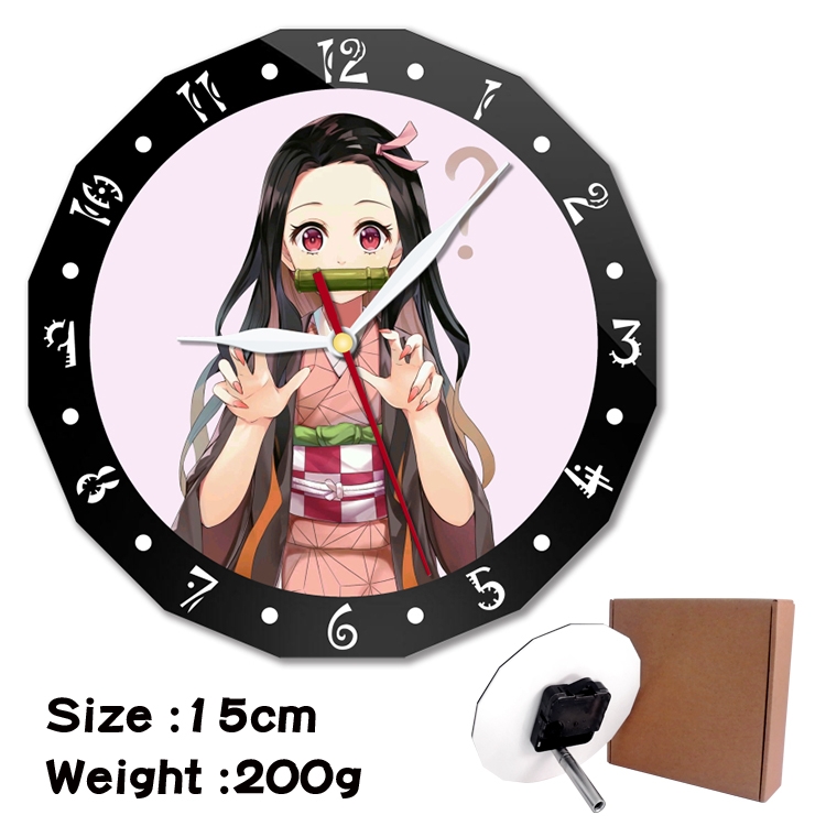 Demon Slayer Kimets Anime double acrylic wall clock alarm clock 15cm 200g