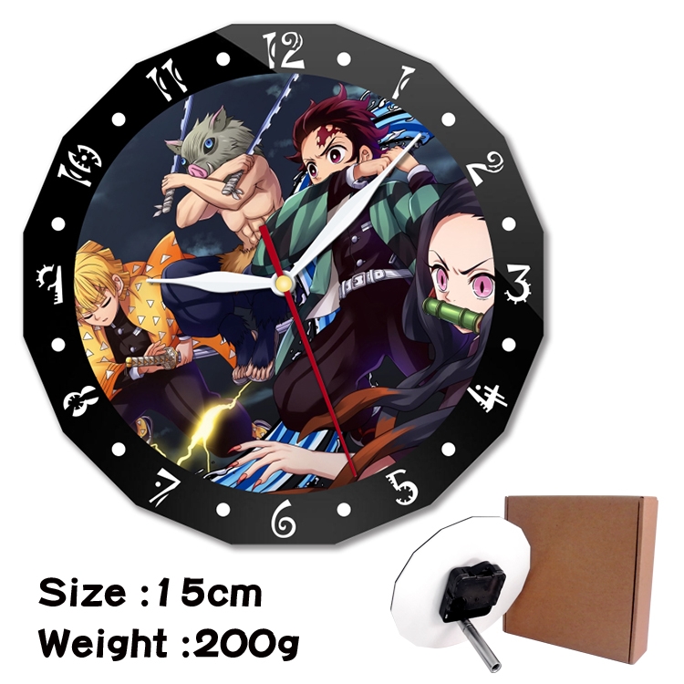 Demon Slayer Kimets Anime double acrylic wall clock alarm clock 15cm 200g