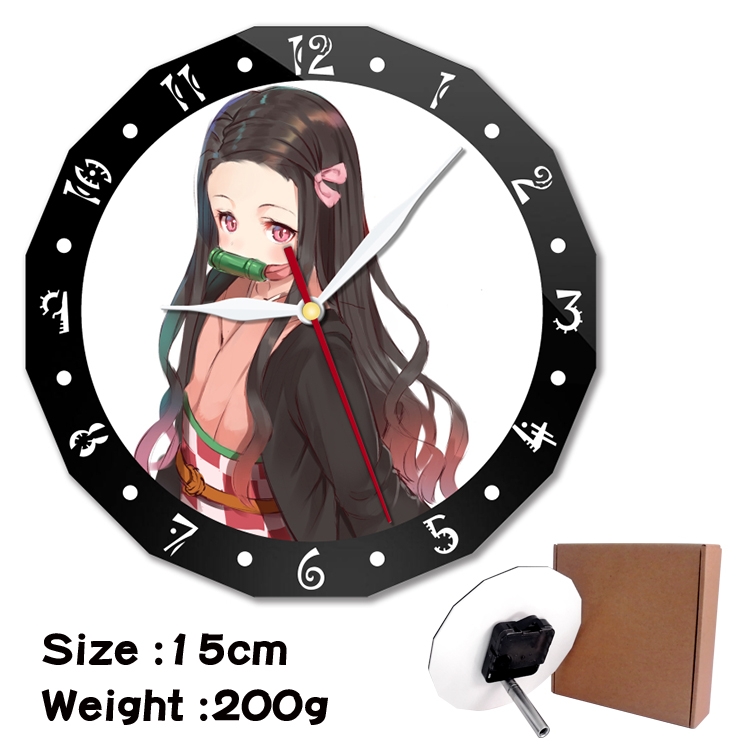 Demon Slayer Kimets Anime double acrylic wall clock alarm clock 15cm 200g