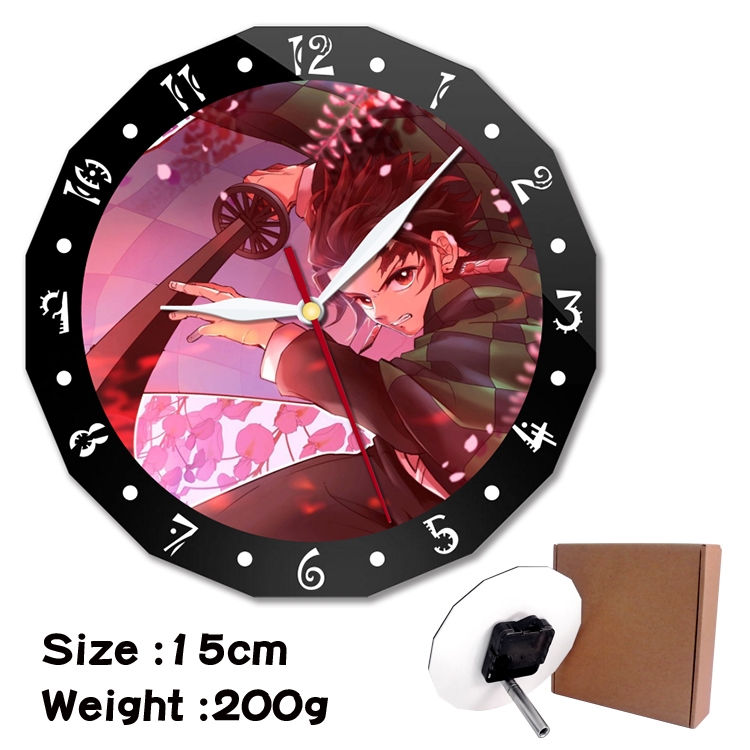 Demon Slayer Kimets Anime double acrylic wall clock alarm clock 15cm 200g