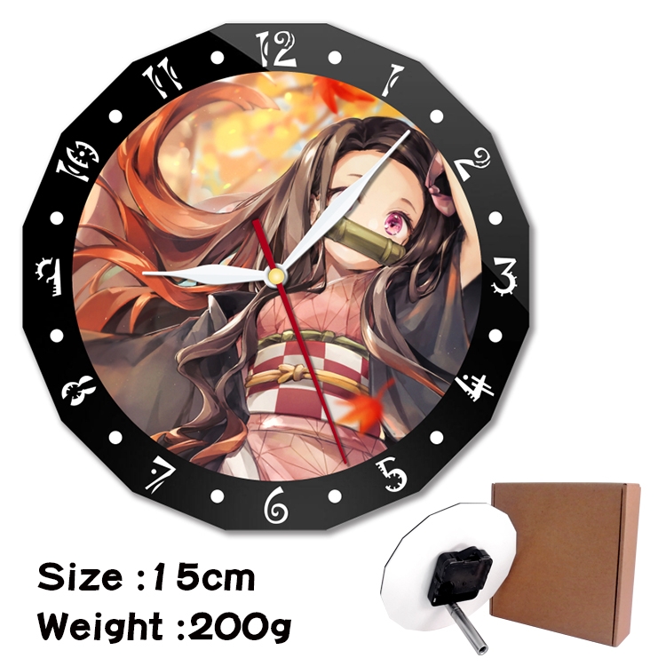 Demon Slayer Kimets Anime double acrylic wall clock alarm clock 15cm 200g