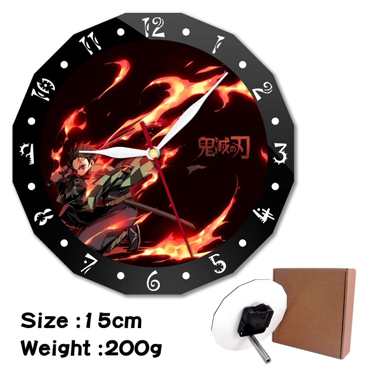 Demon Slayer Kimets Anime double acrylic wall clock alarm clock 15cm 200g