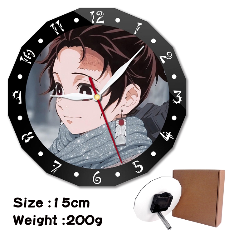 Demon Slayer Kimets Anime double acrylic wall clock alarm clock 15cm 200g