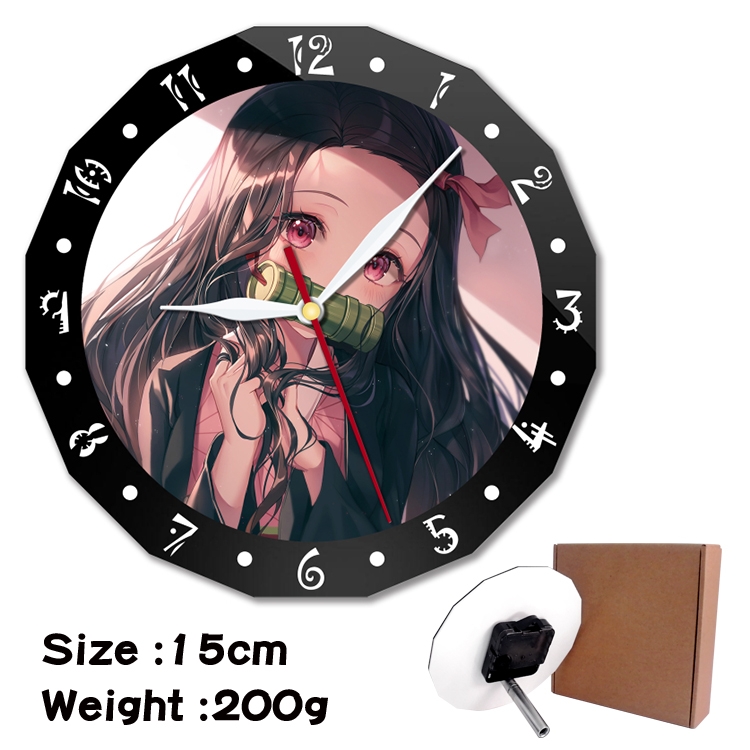 Demon Slayer Kimets Anime double acrylic wall clock alarm clock 15cm 200g