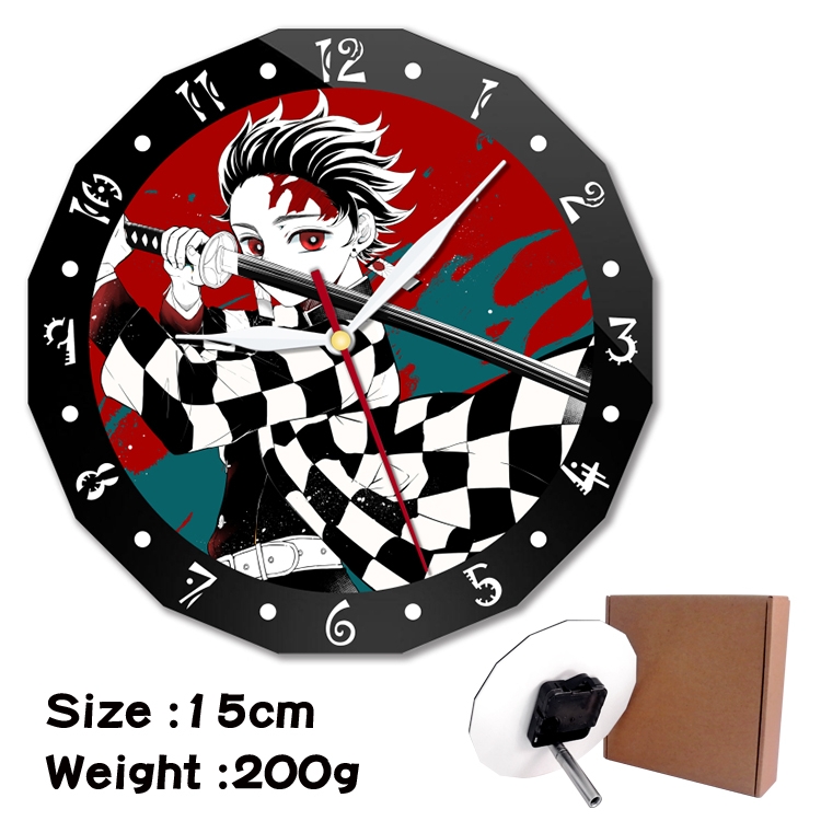 Demon Slayer Kimets Anime double acrylic wall clock alarm clock 15cm 200g