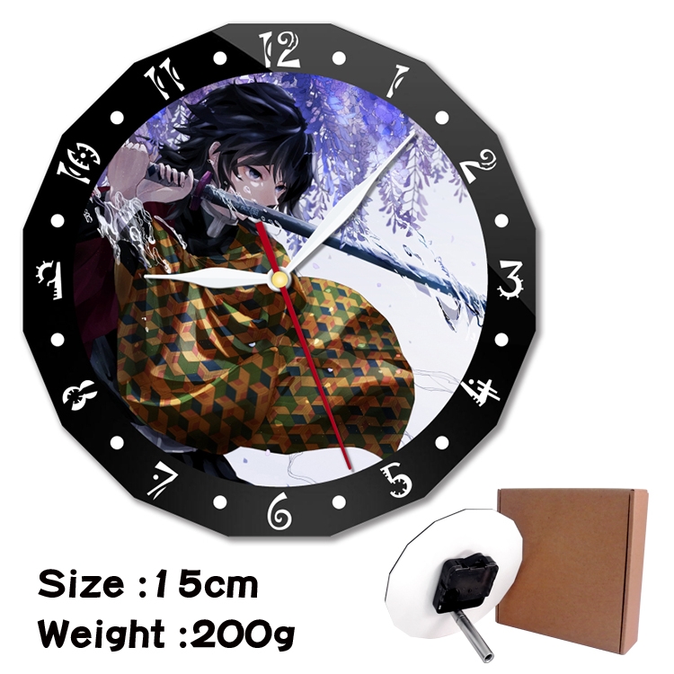 Demon Slayer Kimets Anime double acrylic wall clock alarm clock 15cm 200g