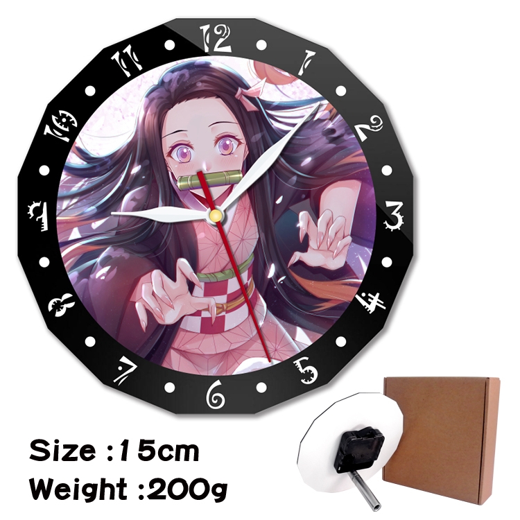 Demon Slayer Kimets Anime double acrylic wall clock alarm clock 15cm 200g