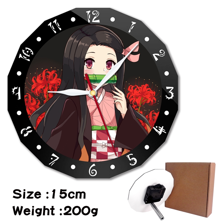 Demon Slayer Kimets Anime double acrylic wall clock alarm clock 15cm 200g