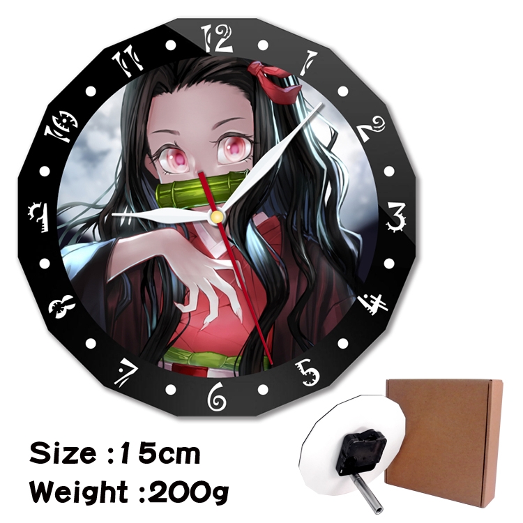 Demon Slayer Kimets Anime double acrylic wall clock alarm clock 15cm 200g