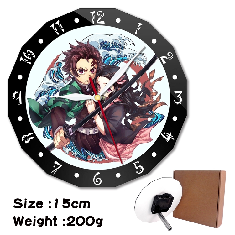 Demon Slayer Kimets Anime double acrylic wall clock alarm clock 15cm 200g