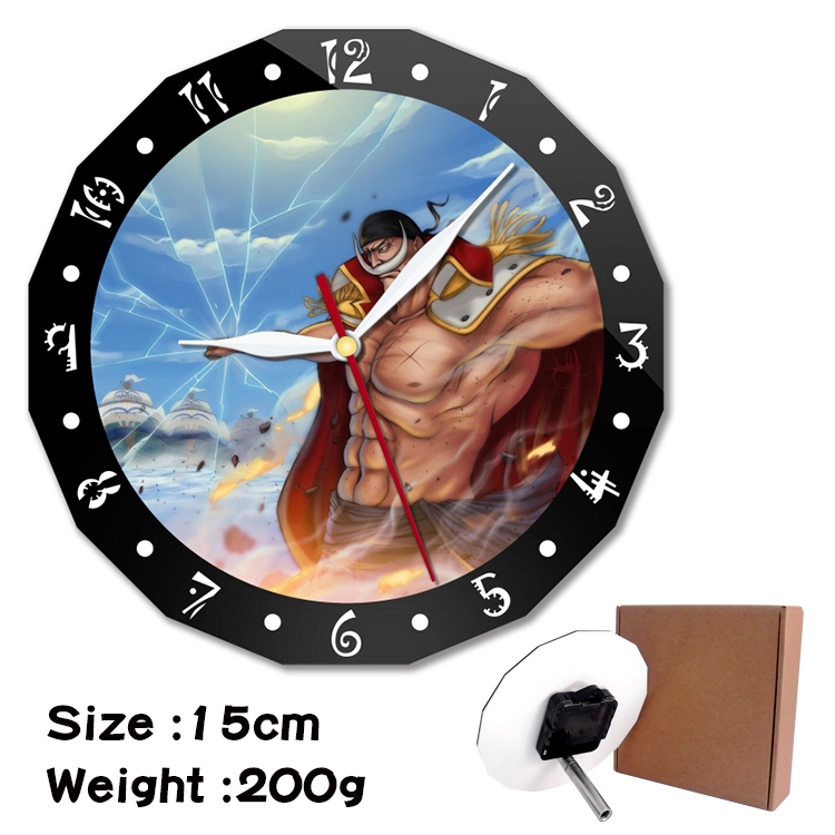 One Piece Anime double acrylic wall clock alarm clock 15cm 200g