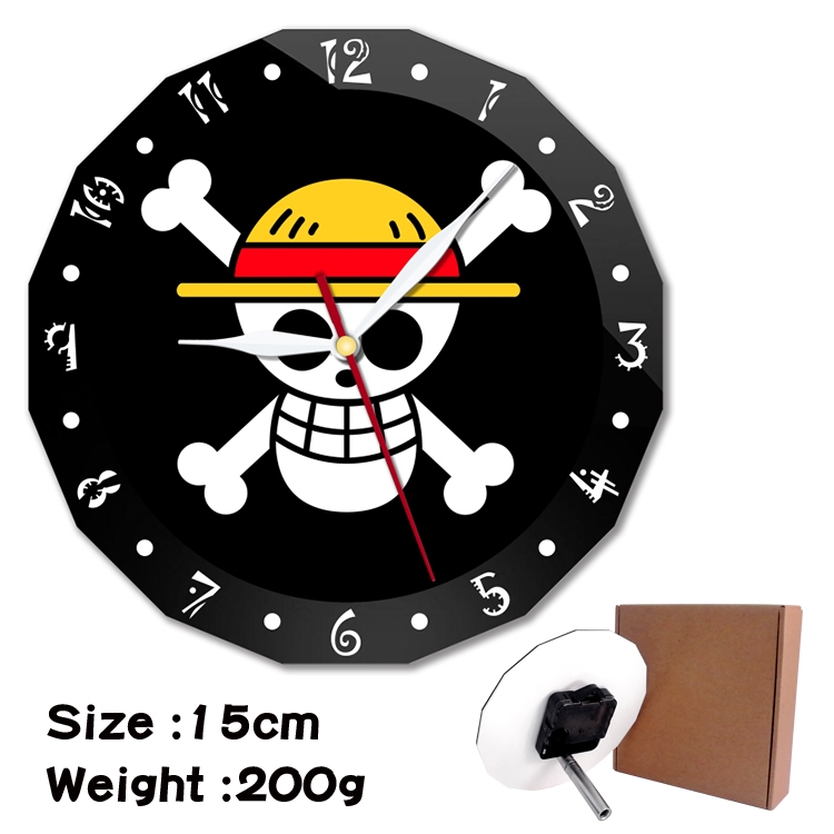 One Piece Anime double acrylic wall clock alarm clock 15cm 200g