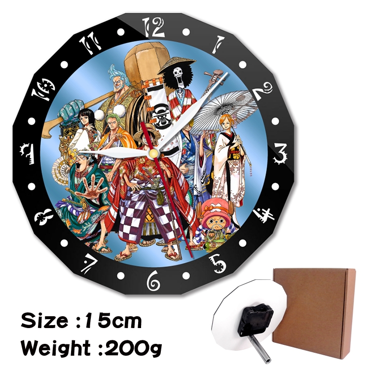 One Piece Anime double acrylic wall clock alarm clock 15cm 200g
