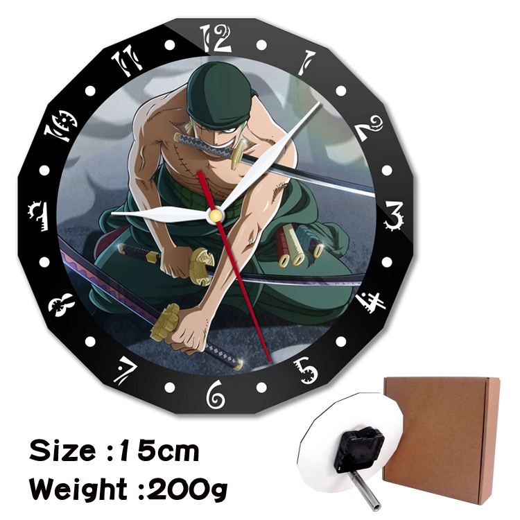 One Piece Anime double acrylic wall clock alarm clock 15cm 200g