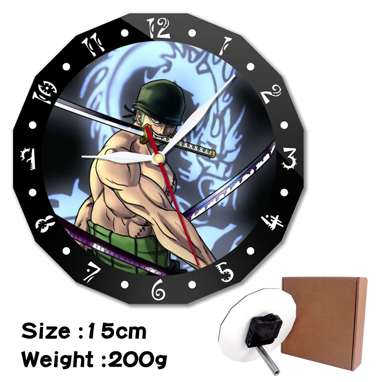 One Piece Anime double acrylic wall clock alarm clock 15cm 200g