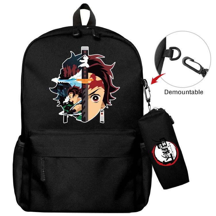 Demon Slayer Kimets Anime student school bag backpack Pencil Bag combination
