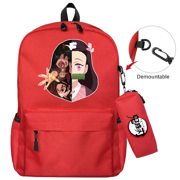 Demon Slayer Kimets Anime student school bag backpack Pencil Bag combination