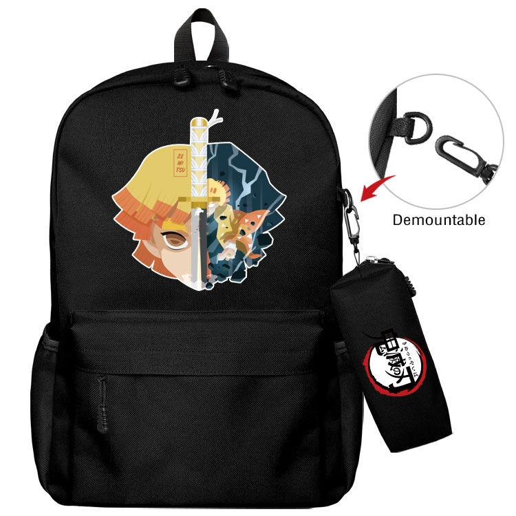 Demon Slayer Kimets Anime student school bag backpack Pencil Bag combination