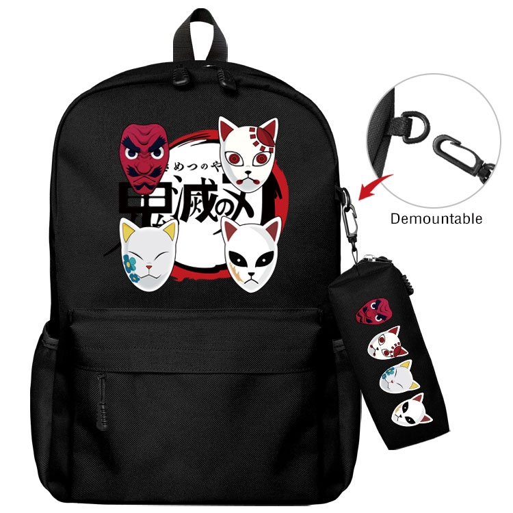 Demon Slayer Kimets Anime student school bag backpack Pencil Bag combination