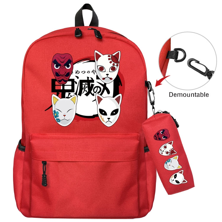 Demon Slayer Kimets Anime student school bag backpack Pencil Bag combination