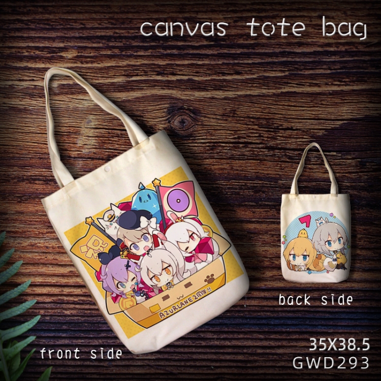 Azur Lane  Anime Canvas Shopping Bag Canvas tote bag 35X38.5CM GWD293