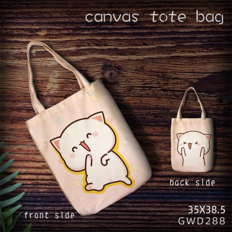 Funny cat Canvas Shopping Bag Canvas tote bag 35X38.5CM GWD288