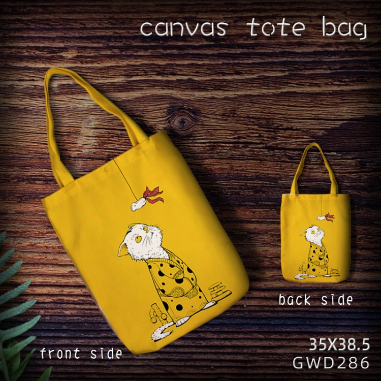 Cartoon cat expression  Canvas Shopping Bag Canvas tote bag 35X38.5CM GWD286