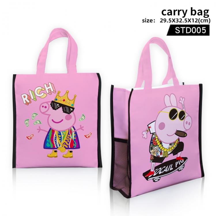 peppa pig Anime carry bag  tote bag 29.5X32.5X12CM STD005