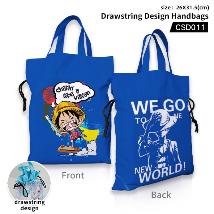 One Piece  Anime Drawstring Design Handbags 26X31.5CM CSD011