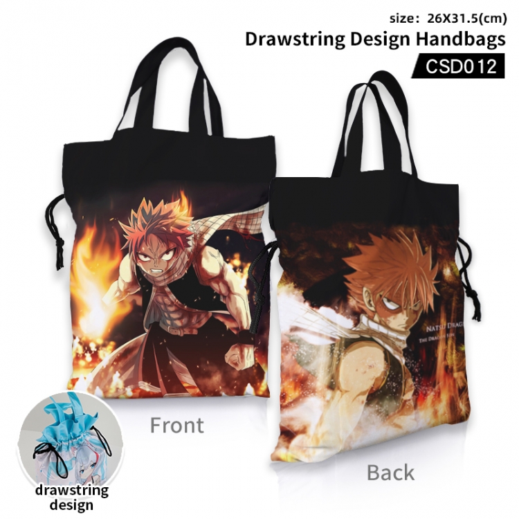 Fairy tail  Anime Drawstring Design Handbags 26X31.5CM CSD012