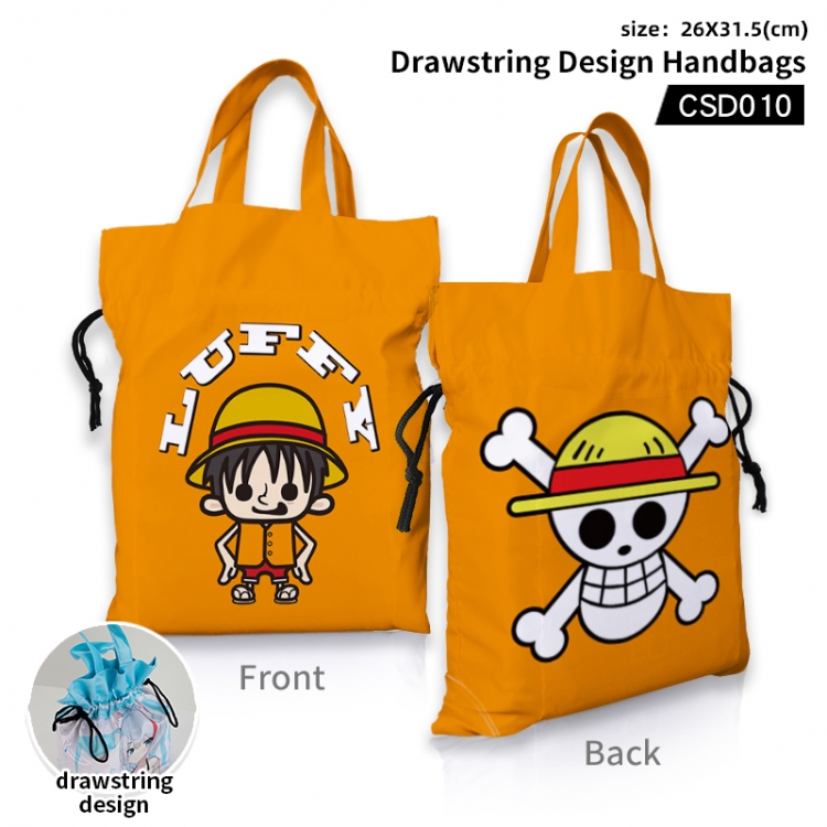 One Piece Anime Drawstring Design Handbags 26X31.5CM CSD010
