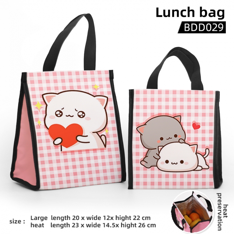 Peas Cat Small Cartoon Insulated Lunch Bag 20X12x22CM BDD29
