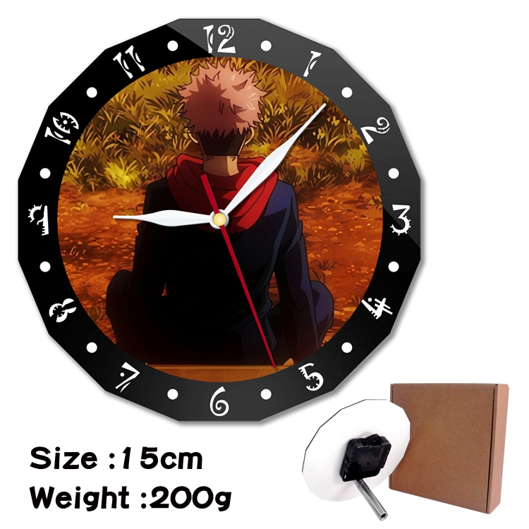 Jujutsu Kaisen Anime double acrylic wall clock alarm clock 15cm 200g