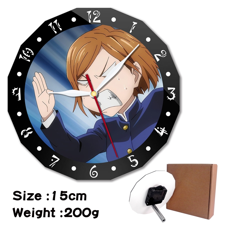 Jujutsu Kaisen Anime double acrylic wall clock alarm clock 15cm 200g