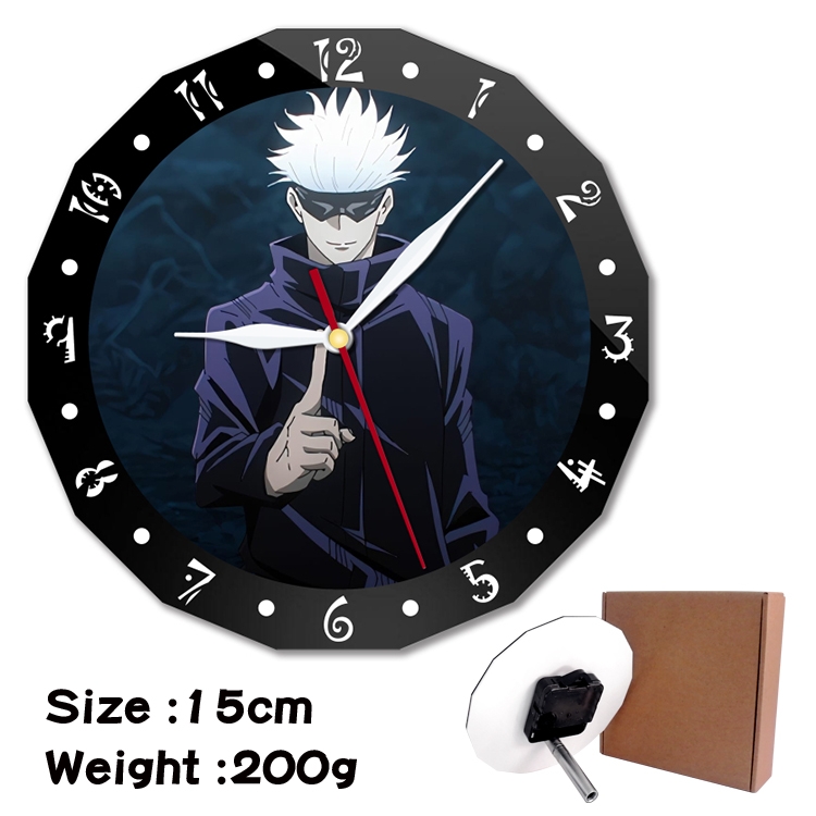 Jujutsu Kaisen Anime double acrylic wall clock alarm clock 15cm 200g