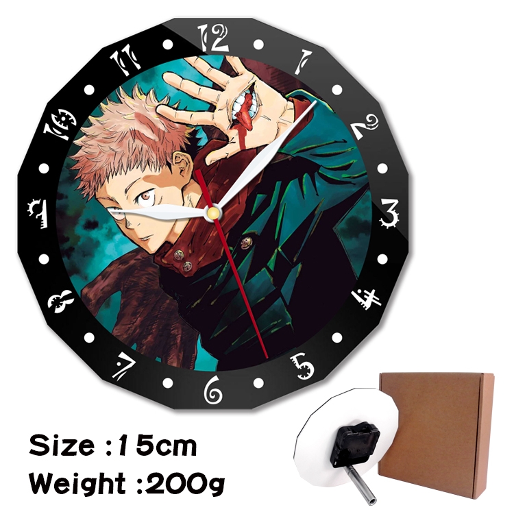 Jujutsu Kaisen Anime double acrylic wall clock alarm clock 15cm 200g