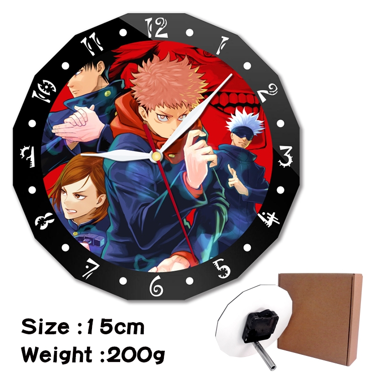 Jujutsu Kaisen Anime double acrylic wall clock alarm clock 15cm 200g