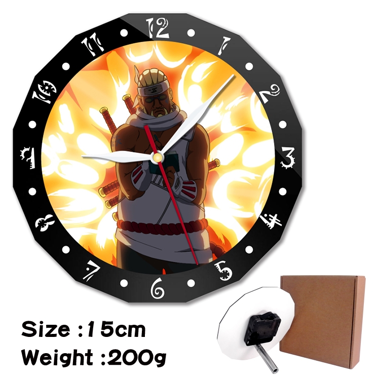 Naruto Anime double acrylic wall clock alarm clock 15cm 200g